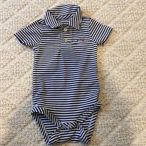 Navy and White Striped Performance Onesie